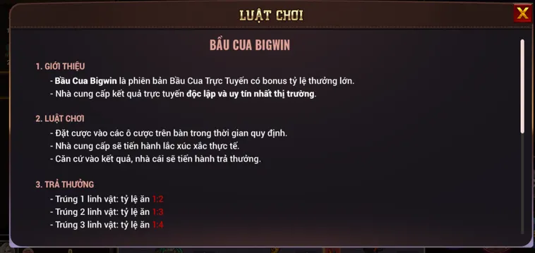 Bầu Cua BigWin Tại BomWin Sân Chơi Giải Trí Đẳng Cấp Với Tỷ Lệ Thưởng Cao