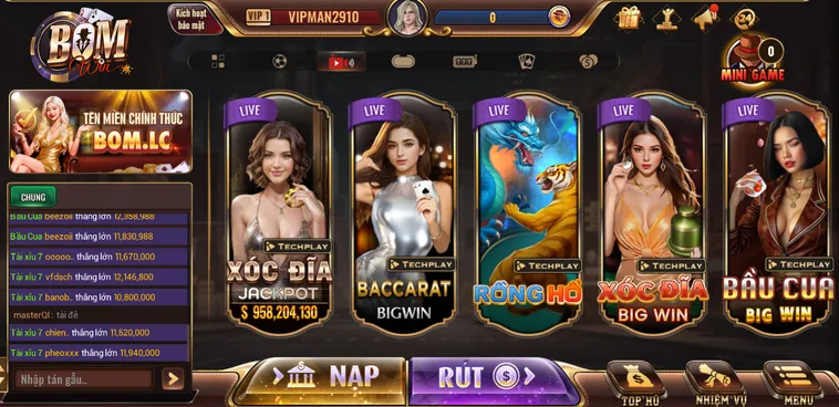 Sảnh Trò Chơi Live Casino BomWin Không Gian Giải Trí Đẳng Cấp Với Công Nghệ Truyền Hình Trực Tiếp