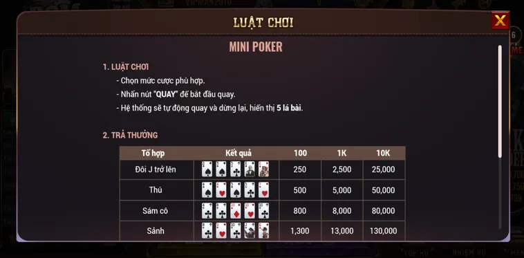 Slot Game Mini Poker Tại BomWin Bùng Nổ Những Vòng Quay May Mắn