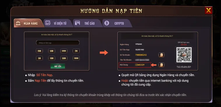Hướng Dẫn Nạp Tiền Qua Ngân Hàng BomWin Quy Trình Đơn Giản Giúp Người Chơi Sẵn Sàng Chinh Phục