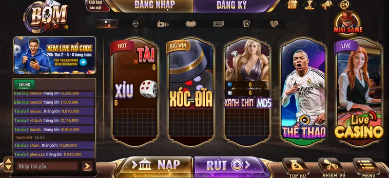 Trang Chủ BomWin - Hệ Thống Đa Dạng Các Loại Trò Chơi Cá Cược